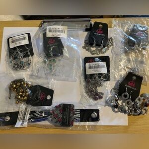 paparazzi Mixed Earrings and Necklaces sets with Pink, Teal & Gold Accents